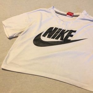 White Nike Cropped Tee